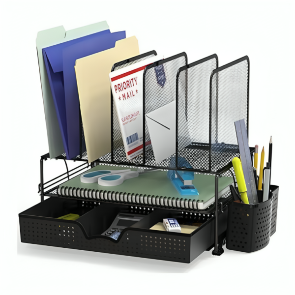 Simple Houseware Mesh Desk Organizer with Sliding Drawer