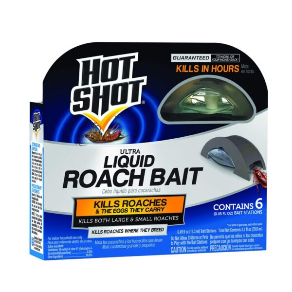 Hot Shot Liquid Roach Bait, Roach Killer, 1 Pack, 6-Count